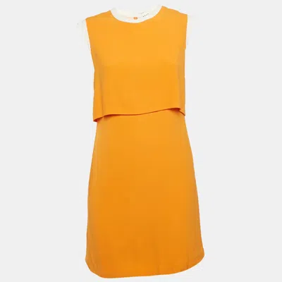 Sandro Orange Crepe Sleeveless Mini Dress