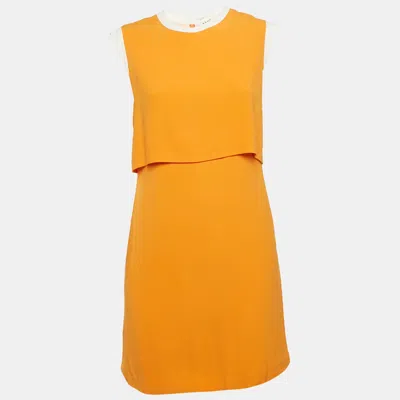 Pre-owned Sandro Orange Crepe Sleeveless Mini Dress S