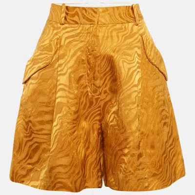 Pre-owned Sandro Orange Jacquard Shorts M