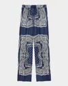 Sandro Paisley-print Trousers In Blu / White