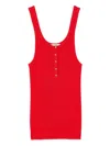 Sandro Womens Scoop-neck Ribbed Cotton-blend Vest Top Rouges In Red