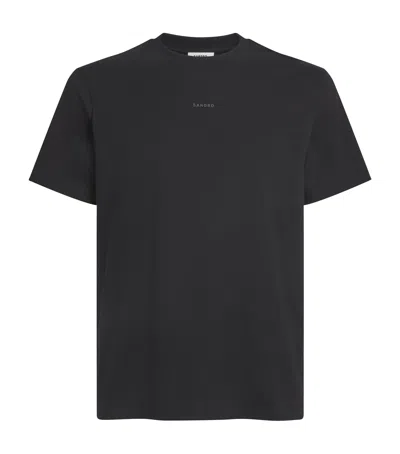 Sandro Organic Cotton Logo T-shirt In Black