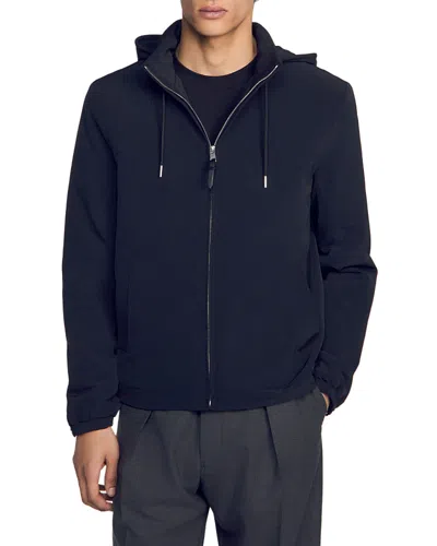 Sandro Orion Hooded Zip Up Jacket In Multi