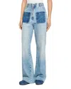 Sandro Oslone High Waisted Wide Leg Jeans In Light Blue Jean In Light Blue Jean