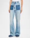 Sandro Oslone High Waisted Wide Leg Jeans In Light Blue Jean In Light Bu Jean