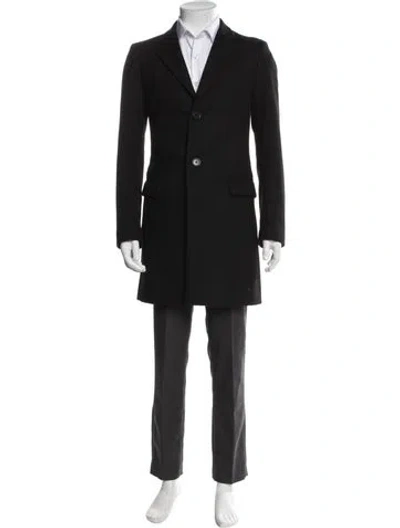 Pre-owned Sandro Overcoat In Black