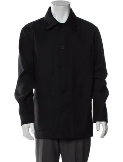 Pre-owned Sandro Overcoat In Black