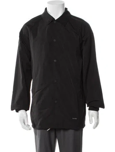 Pre-owned Sandro Overcoat In Black