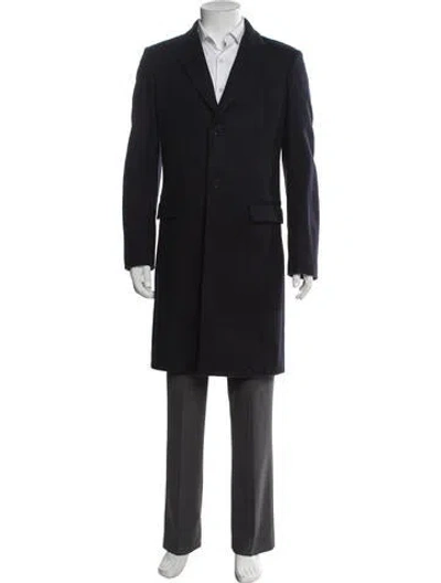 Pre-owned Sandro Overcoat In Blue