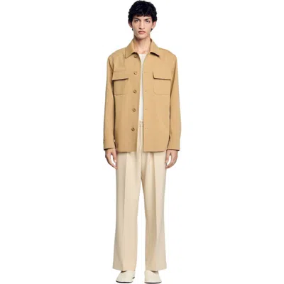 Sandro Overshirt With Pockets In Sand.