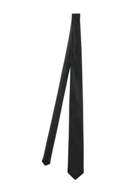 Sandro Oversize Leather Tie In Black