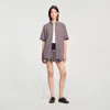 Sandro Oversized Checkered Shirt In Brown