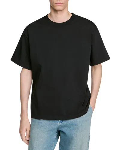 Sandro Oversized Cotton Crewneck T-shirt In Black