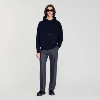 Sandro Oversized Hoodie In Black