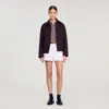 Sandro Oversized Jacket In Brown