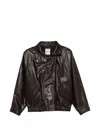 Sandro Oversized Leather Jacket In Black