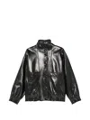 Sandro Oversized Leather Jacket In Multi