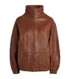 Sandro Oversized Leather Jacket In Red