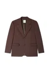 Sandro Oversized Notched Suit Jacket In Brown