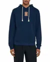 Sandro Cotton Patch-detail Hoodie In Blue