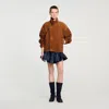 Sandro Oversized Suede Jacket In Brown
