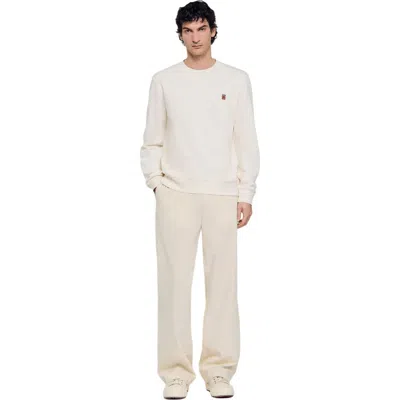 Sandro Oversized Sweatshirt With Leather Patch