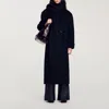 Sandro Oversized Wool Coat In Black
