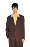 Sandro Oversized Wool Jacket In Brown