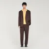 Sandro Oversized Wool Jacket In Brown