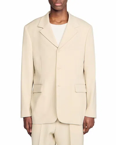 SANDRO OVERSIZED WOOL SUIT JACKET