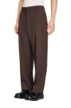 Sandro Oversized Fit Wool Suit Pants In Brown