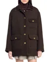 Sandro Owen Tweed Coat In Bruns