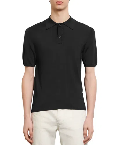 SANDRO PABLO SLIM FIT KNIT POLO SHIRT