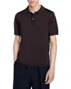 Sandro Pablo Slim Fit Knit Polo Shirt In Coffee