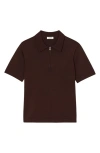 Sandro Pablo Zip Polo In Black Brown