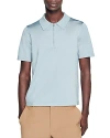 Sandro Pablo Zip Polo Shirt In Sky Blue