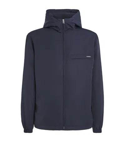 Sandro Padded Logo Jacket In Blue