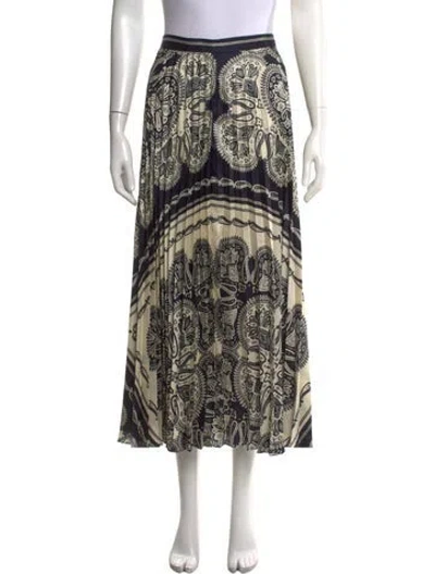 Pre-owned Sandro Paisley Print Long Skirt In Blue