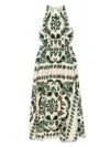 Sandro Womens Naturels Leaf-print Sleeveless Woven Maxi Dress