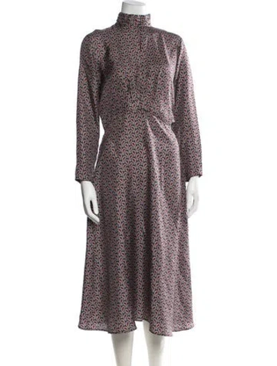 Pre-owned Sandro Paisley Print Midi Length Dress In Blue