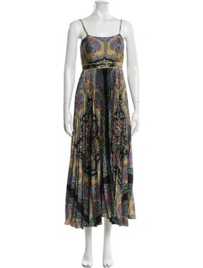 Pre-owned Sandro Paisley Print Midi Length Dress In Multi