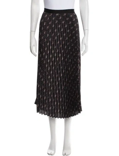 Pre-owned Sandro Paisley Print Midi Length Skirt In Black