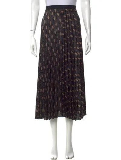 Pre-owned Sandro Paisley Print Midi Length Skirt In Black