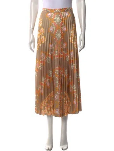 Pre-owned Sandro Paisley Print Midi Length Skirt W/ Tags In Neutrals