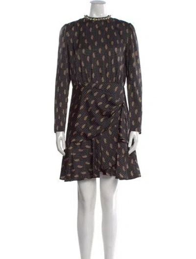 Pre-owned Sandro Paisley Print Mini Dress In Black