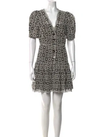Pre-owned Sandro Paisley Print Mini Dress In Black