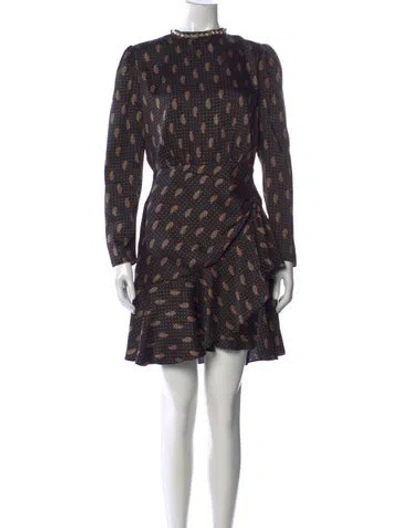 Pre-owned Sandro Paisley Print Mini Dress In Black