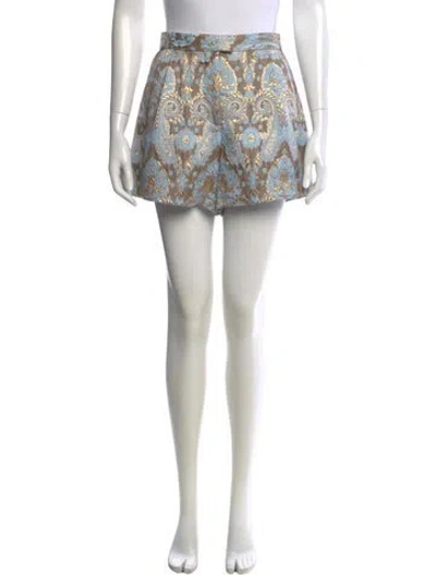 Pre-owned Sandro Paisley Print Mini Shorts W/ Tags