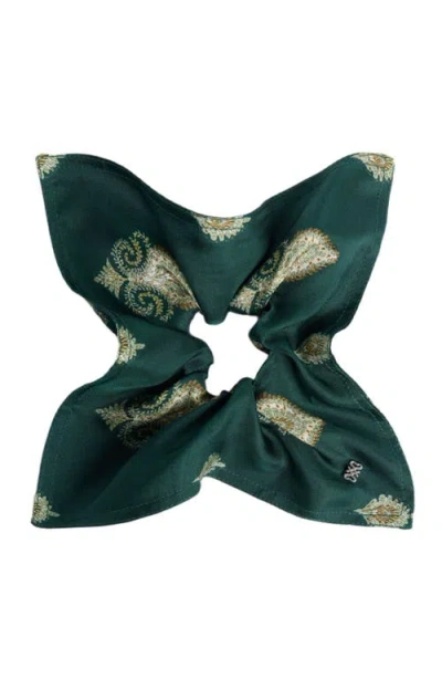 Sandro Paisley Print Scrunchie In Green