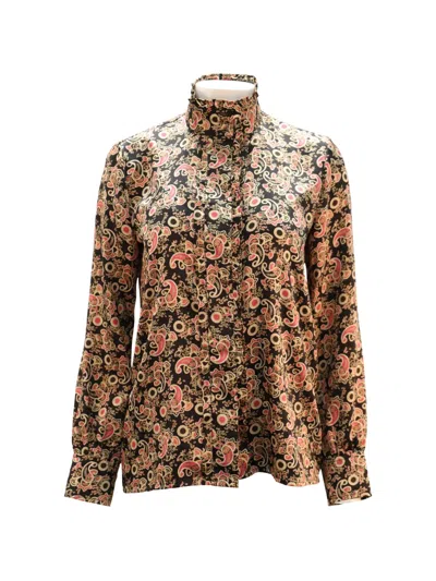 Pre-owned Sandro Paisley-print Shirt In Black